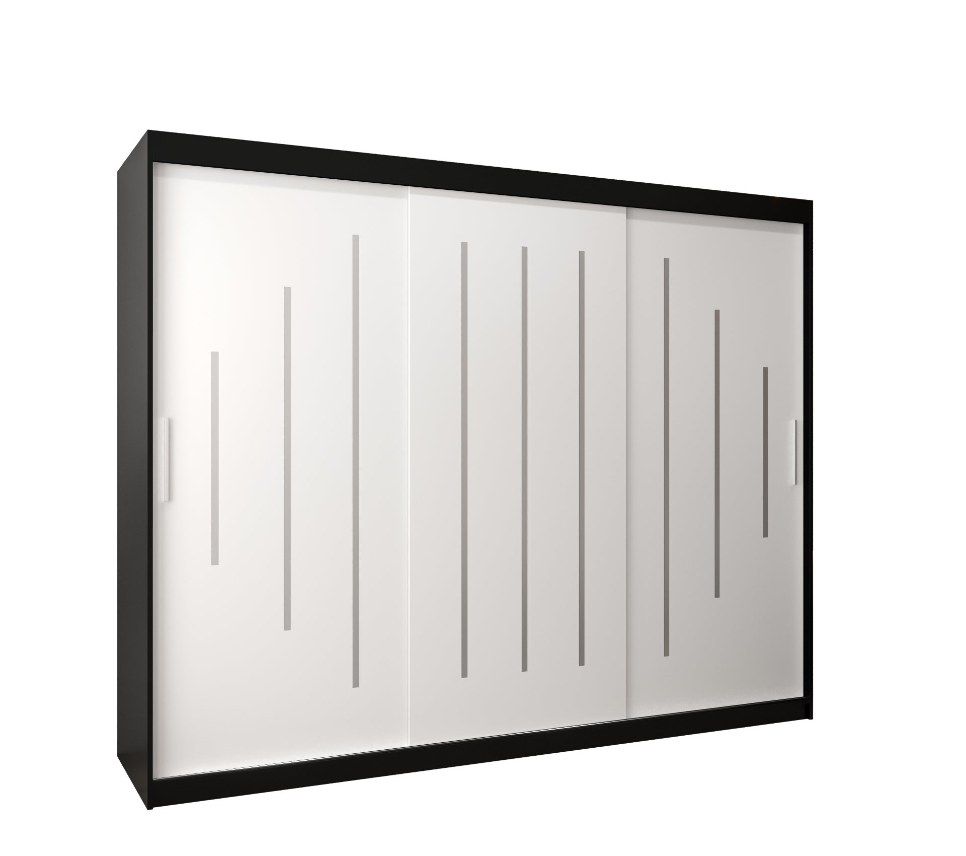 Szafa przesuwna garderoba York 250 x 62 x 200 cm Czarny + Biały - Abiks Meble