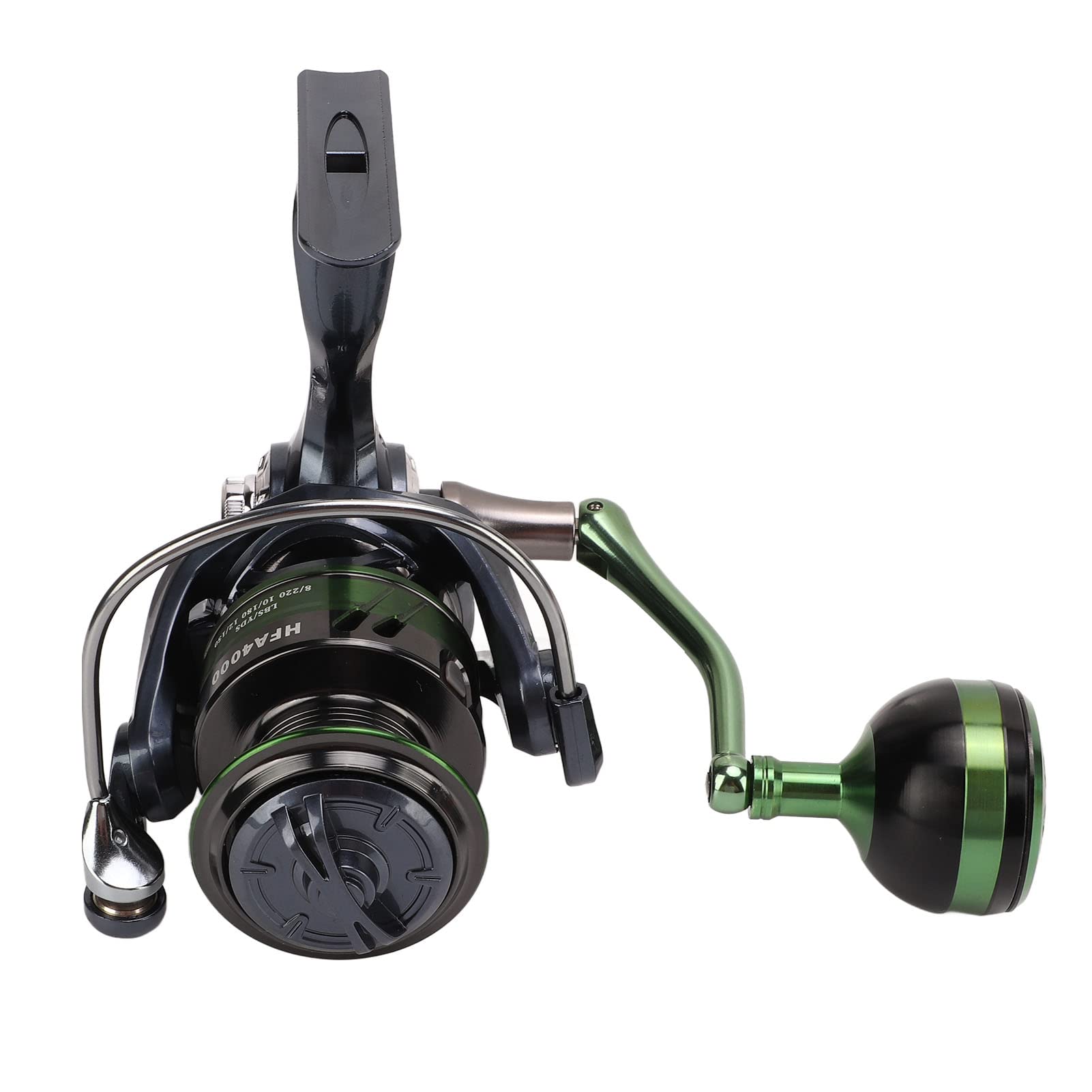 Moulinet De Pêche Manuel GlobalShop, Noir, Acier Inoxydable, 8kg De Frein