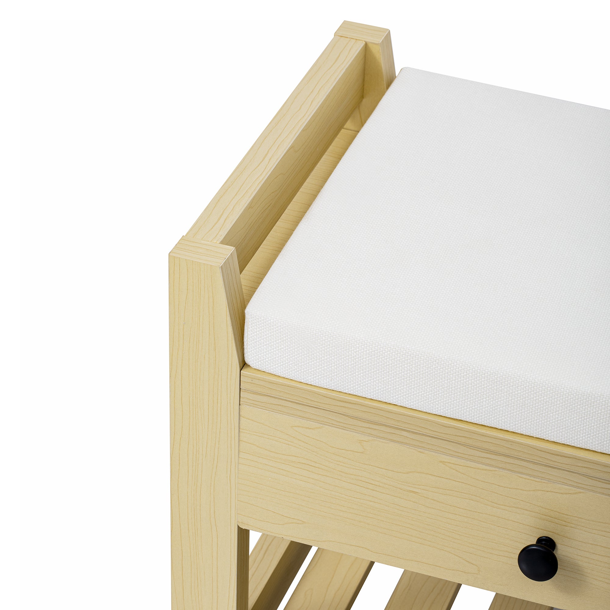 Meuble à chaussures - avec siège - avec 2 tiroirs - avec des étagères ouvertes - Naturel - 8