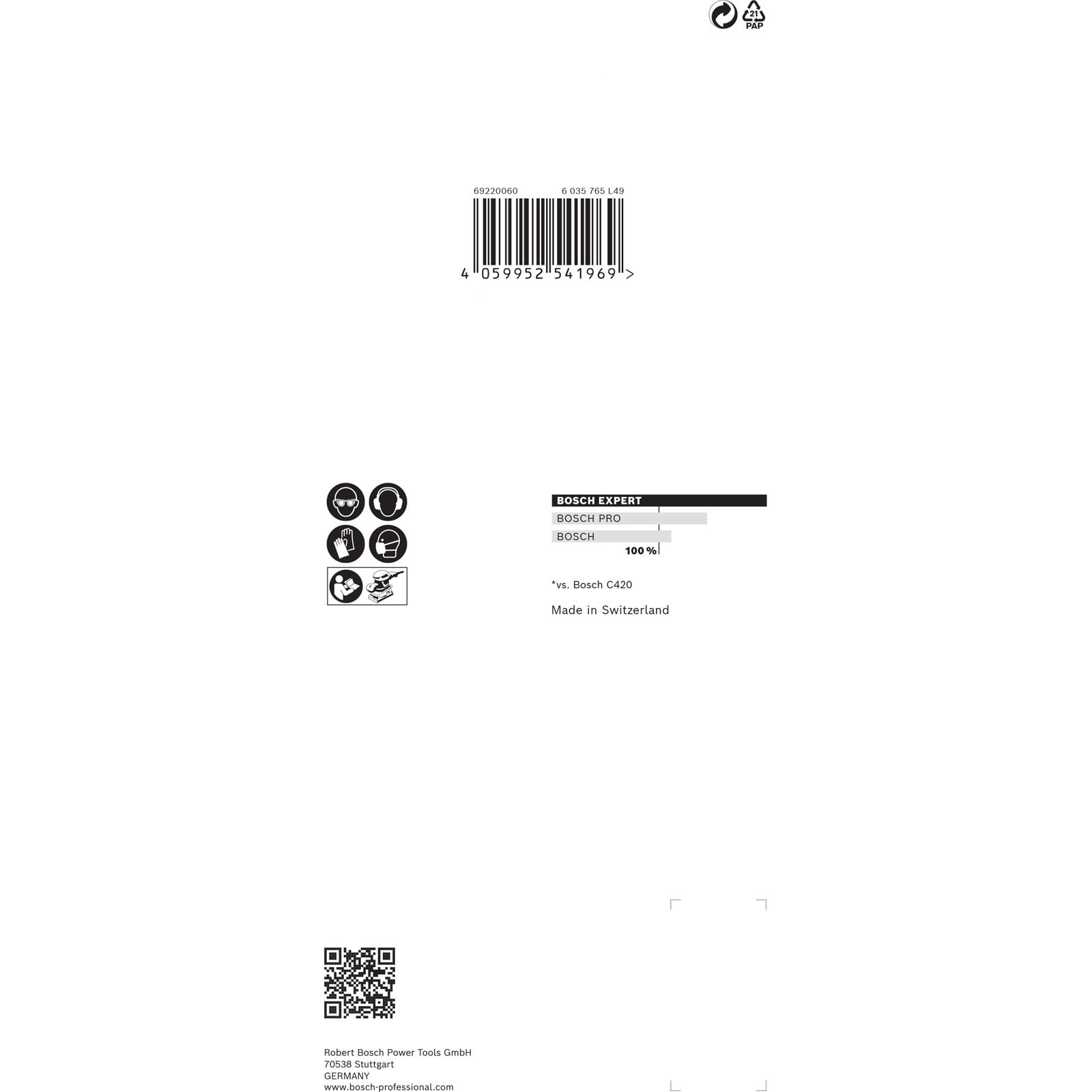Bosch Accessories EXPERT C470 2608900858 Papier abrasif pour ponceuse vibrante perforé Grain 240 (L x l) 230 mm x 93 mm - 7