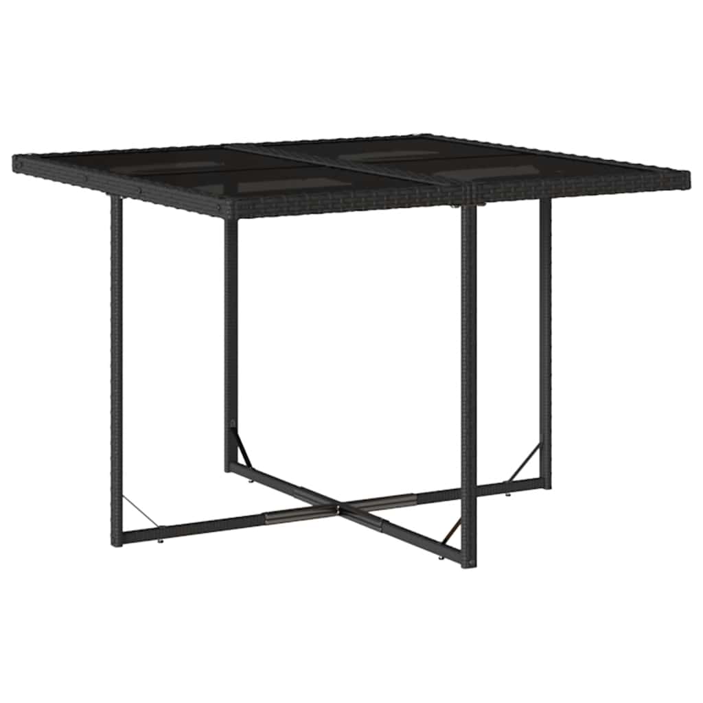 Set de muebles jardín 5 piezas con cojines ratán sintético negro - 4