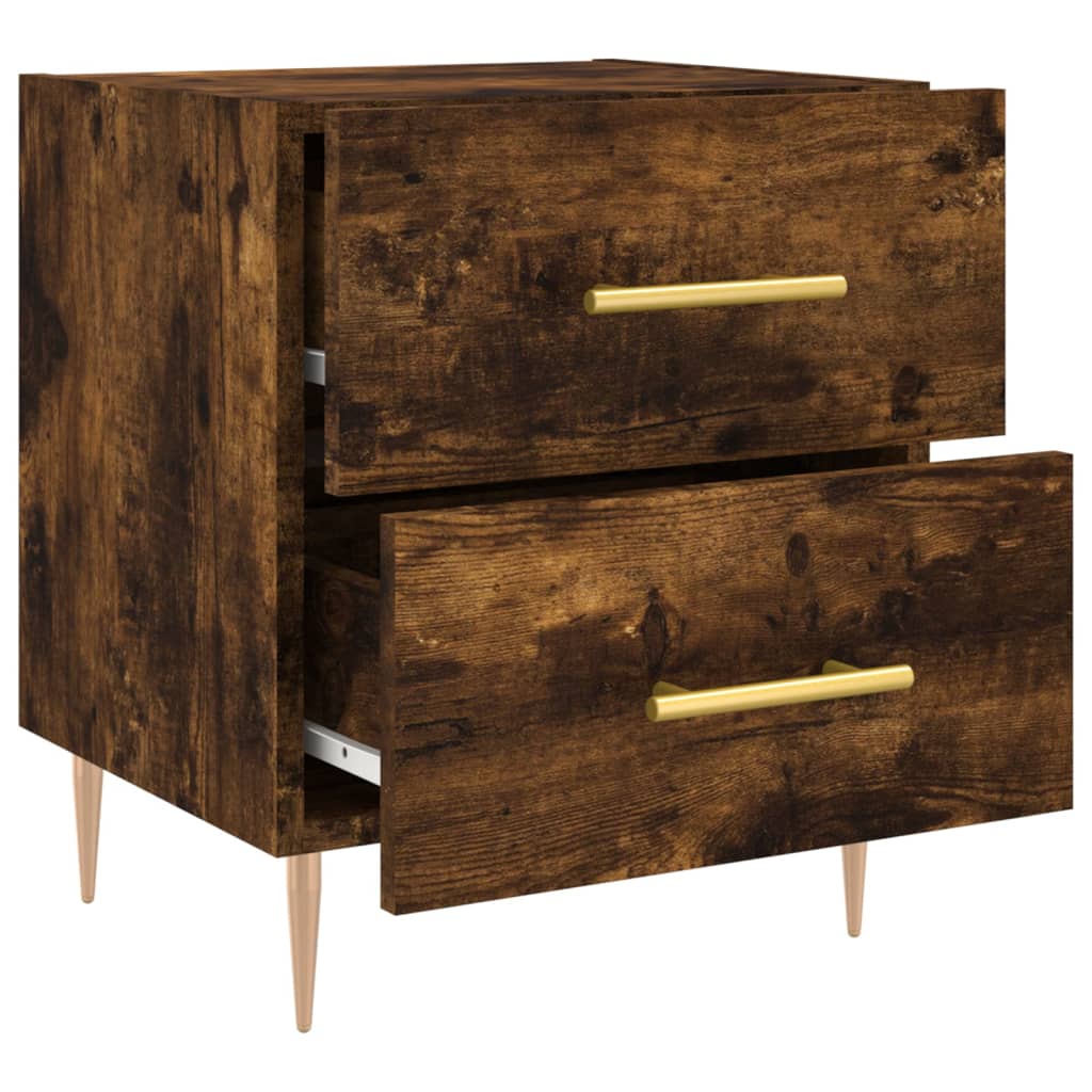 vidaXL Table de chevet chêne fumé 40x35x47,5 cm bois d’ingénierie - 4