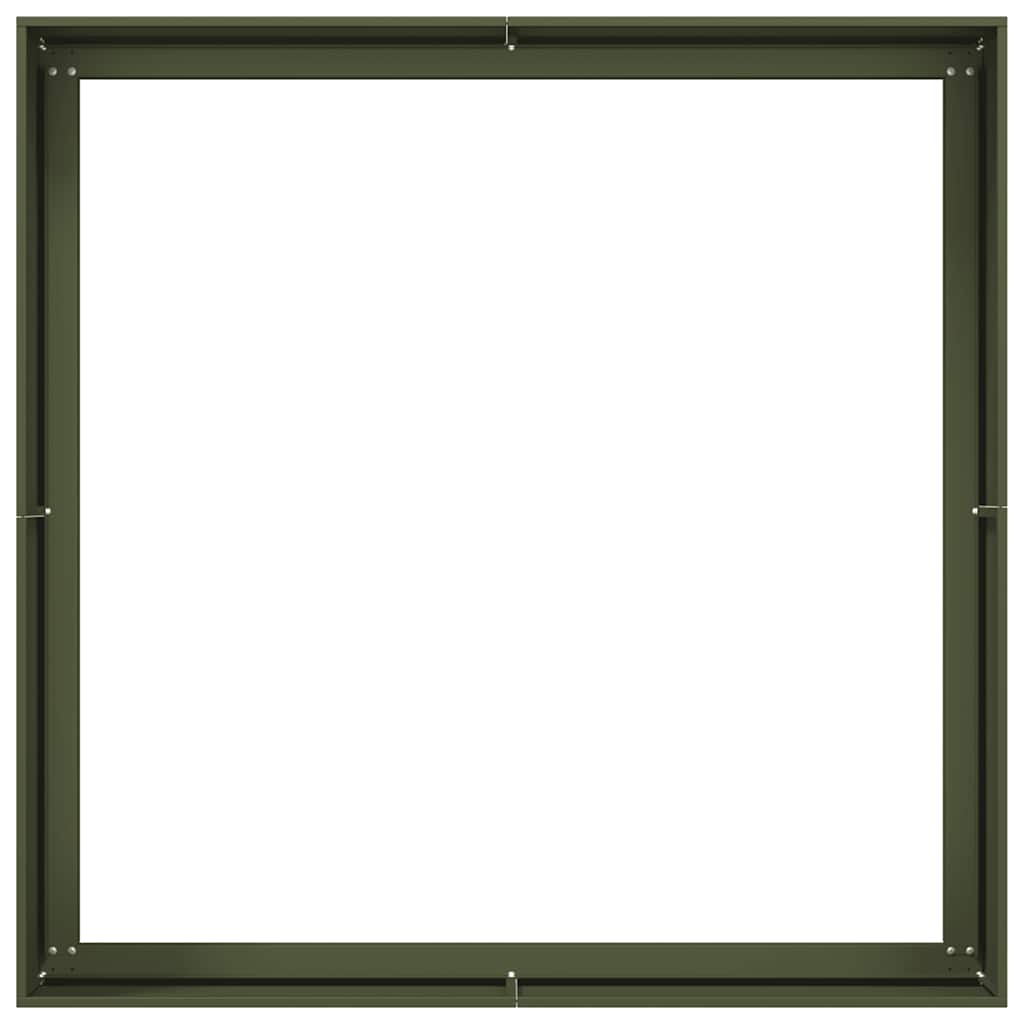 Maison Exclusive - Jardinière vert olive 100x100x40 cm acier - 5