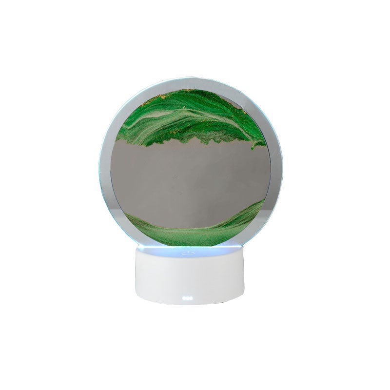Lampa klepsydra do salonu i biura, dekoracja biurka, ozdoby z ruchomych piasków, lampka nocna, zielona