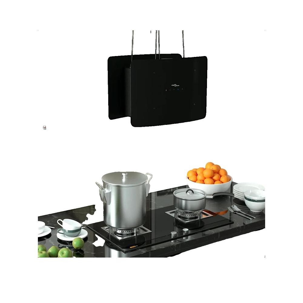 Vidaxl Campana Extractora Colgante Táctil Lcd Vidrio Templado Negro/Carbón , Leroy Merlin