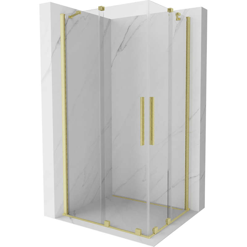 Mexen Velar Duo kabina prysznicowa rozsuwana 100 x 90 cm, transparent, złota szczotkowana - 871-100-090-02-55