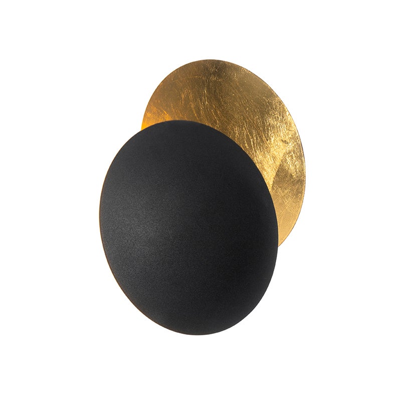Lámpara de pared moderna negra con oro - sunrise