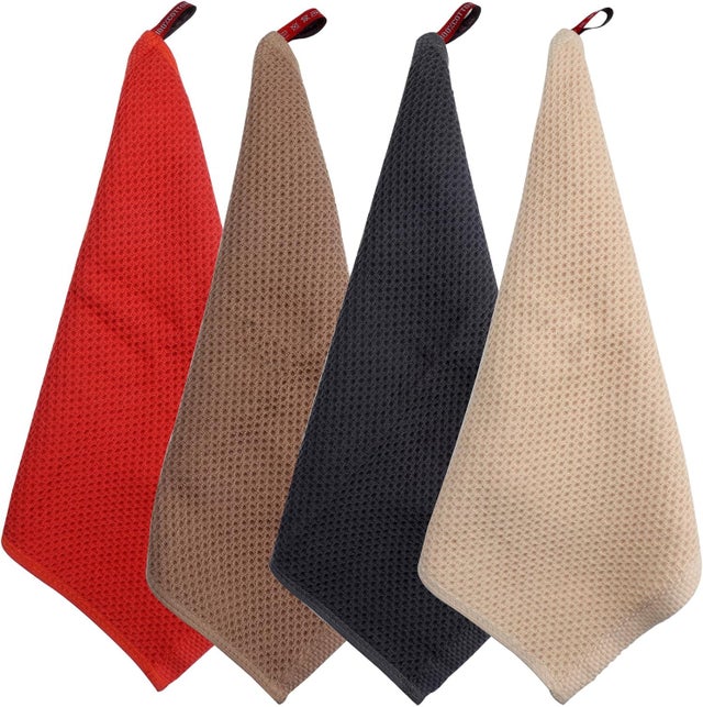Lot de 4 serviettes de cuisine et de salle de bain en microfibre pour sécher les mains immédiatement