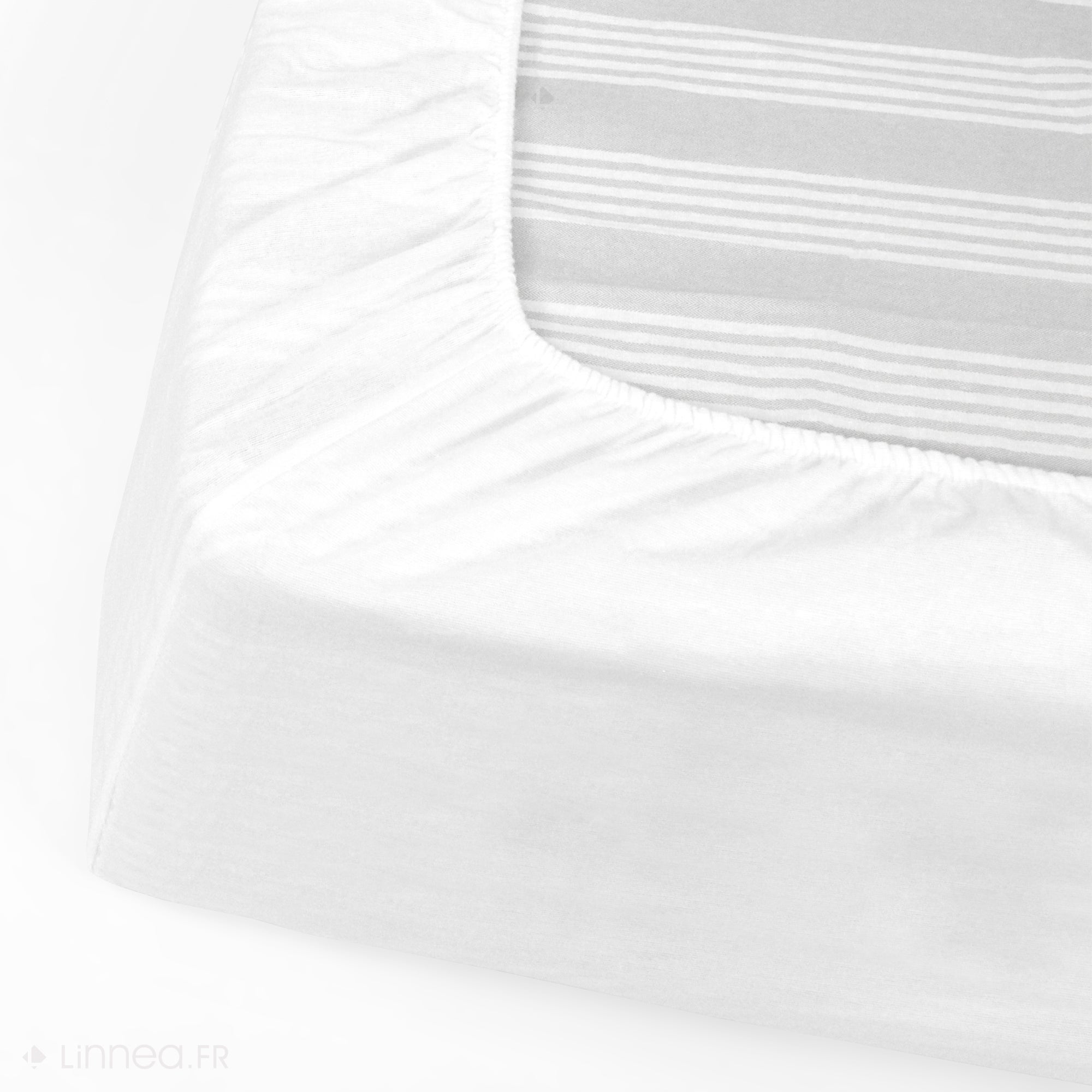 Protège matelas ANTONIN 2x80x190 cm bonnet 30 cm molleton 220 g/m² absorbant blanc lit articulé TR - 3