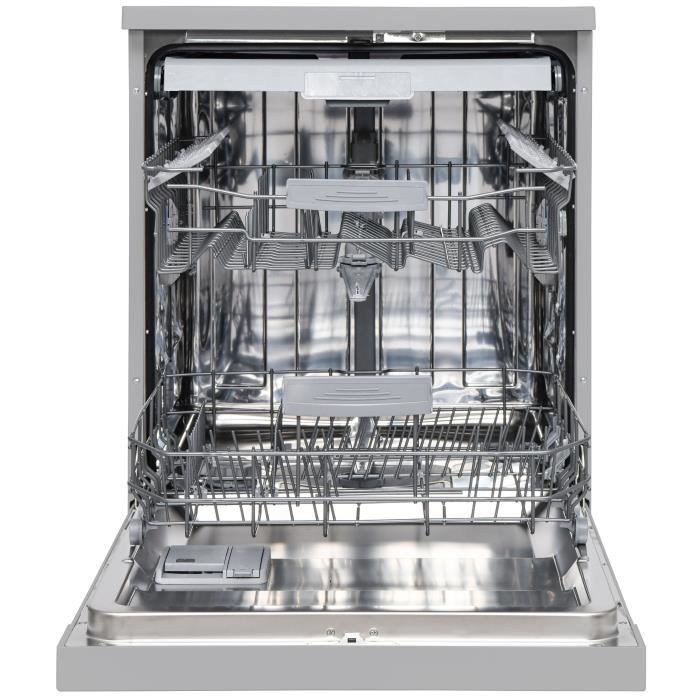 Lave-vaisselle pose libre CONTINENTAL EDISON - 15 couverts - Largeur 59,8 cm - Classe D - moteur induction - 39 dB - Silver - 2