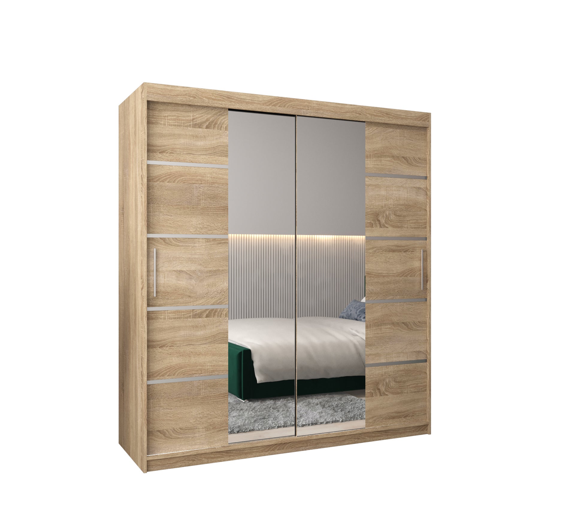 Szafa przesuwna garderoba Verona 4 180 x 62 x 200 cm Sonoma - Abiks Meble