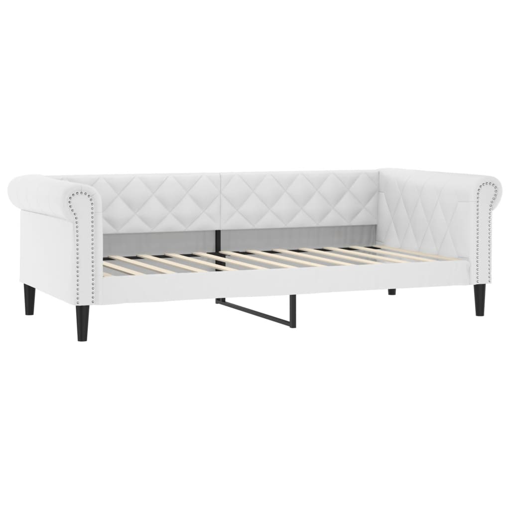Sofá-cama 100x200 cm couro artificial branco vidaXL - 2