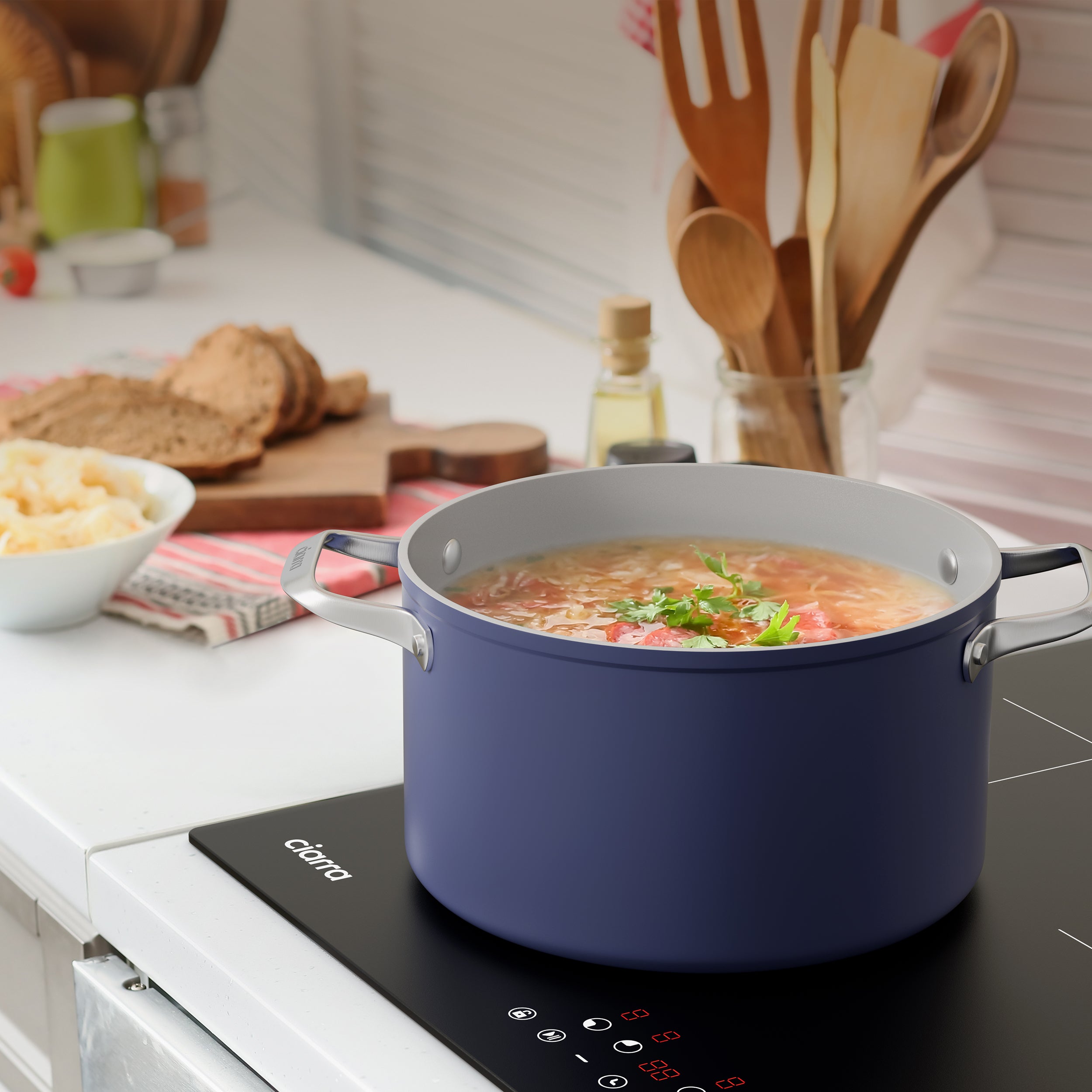 CIARRA Plaque Induction 3 Foyers 6200W 59x52cm Booster Auto-Stop 99 Mins Minuterie CD3BIH - 5