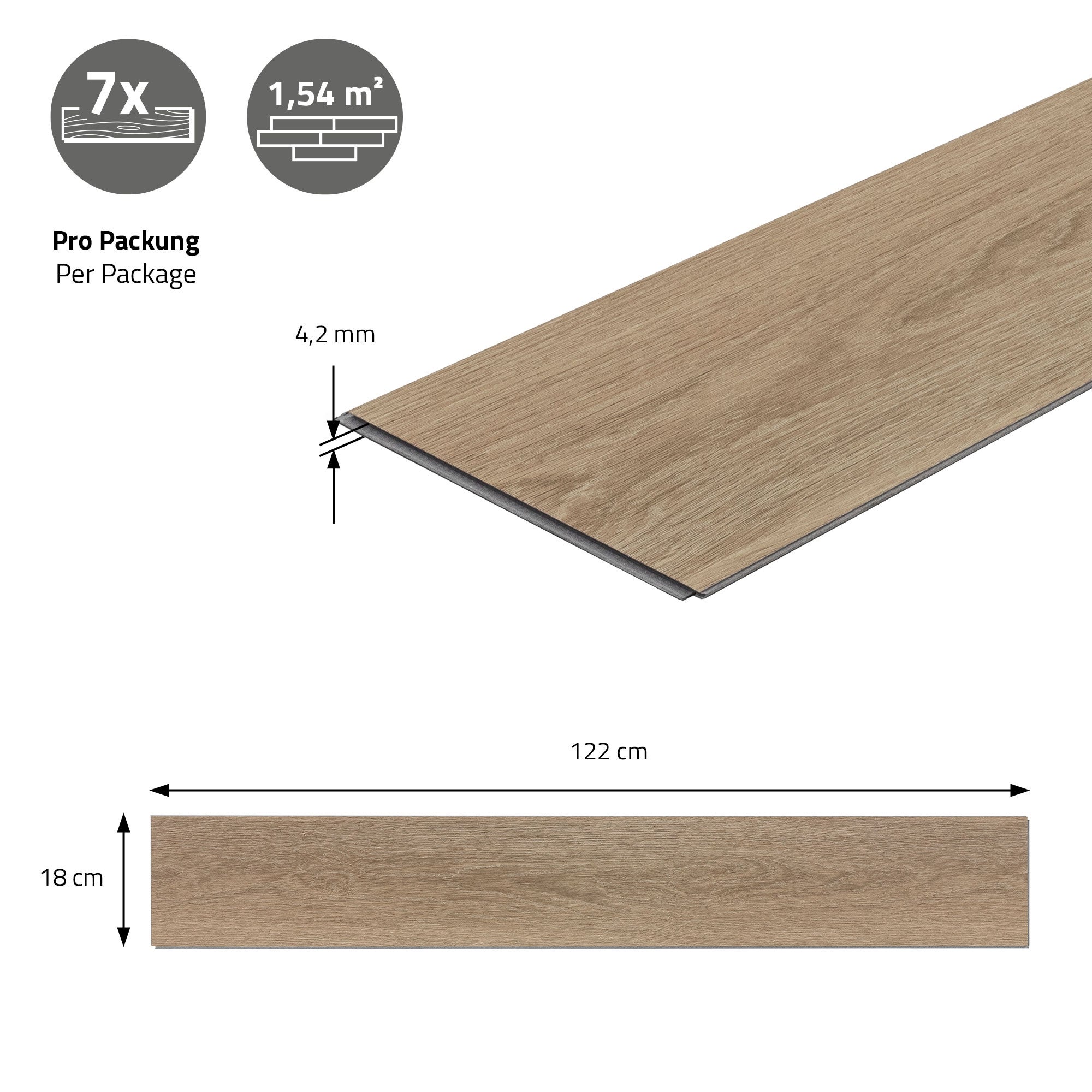 Revêtement de sol clipsable en vinyle 122cm x 18cm x 4,2mm 3,08m²/14 planches chêne marron golden hour imitation parquet pvc étanche classe charge 34 - 3