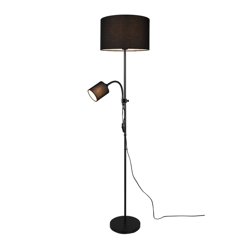 Lampa podłogowa stojąca Owen czarna 2xE14 / E27x52W wym: 160 x 36 x 36 cm tkanina RL