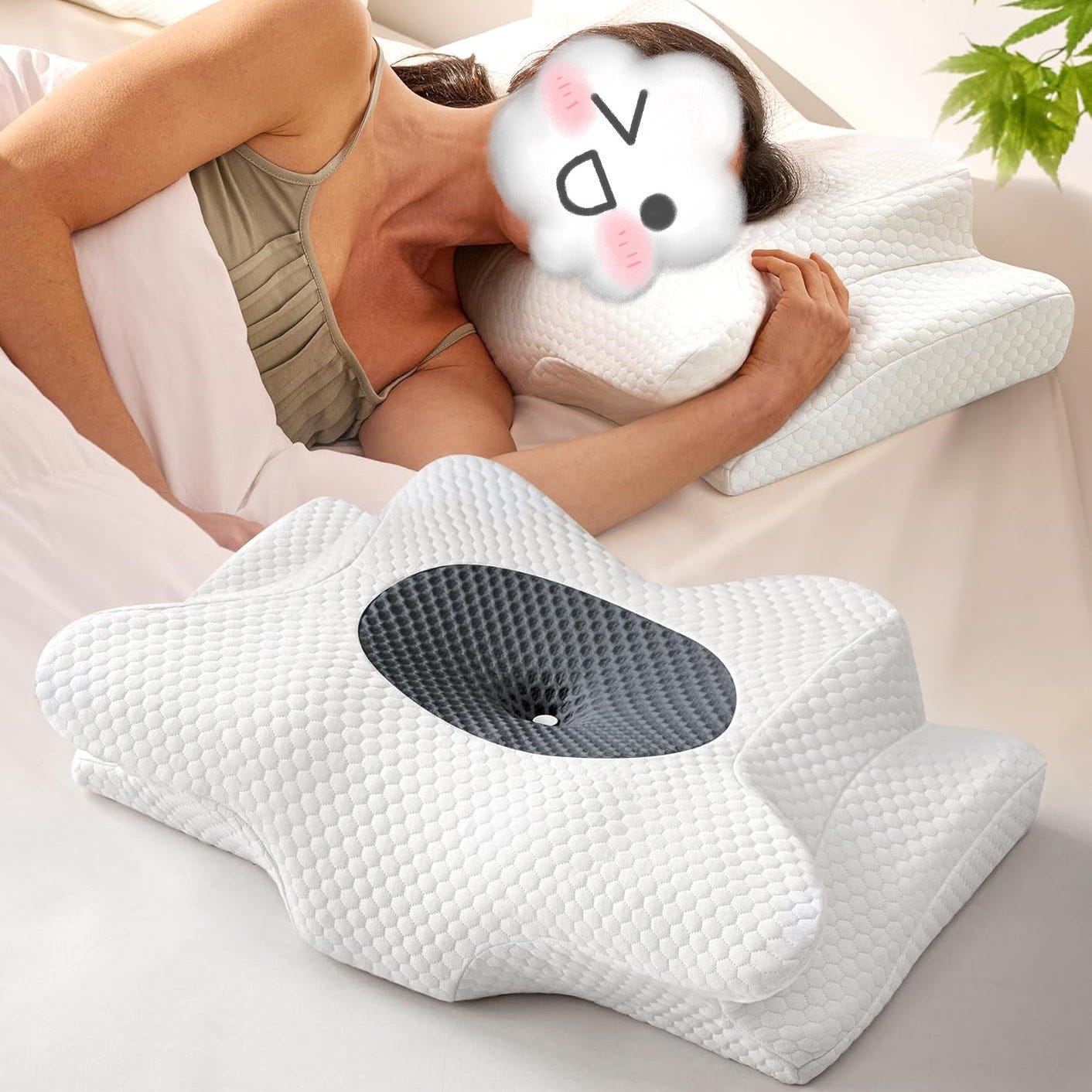 Almohada Cervical para Dormir, Almohada Ergonómica para Dormir de