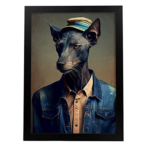 Nacnic poster de galgo en estilo de fotografía a todo color divertidas ilustraciones realistas de animales con ropa humana a3 sin marco