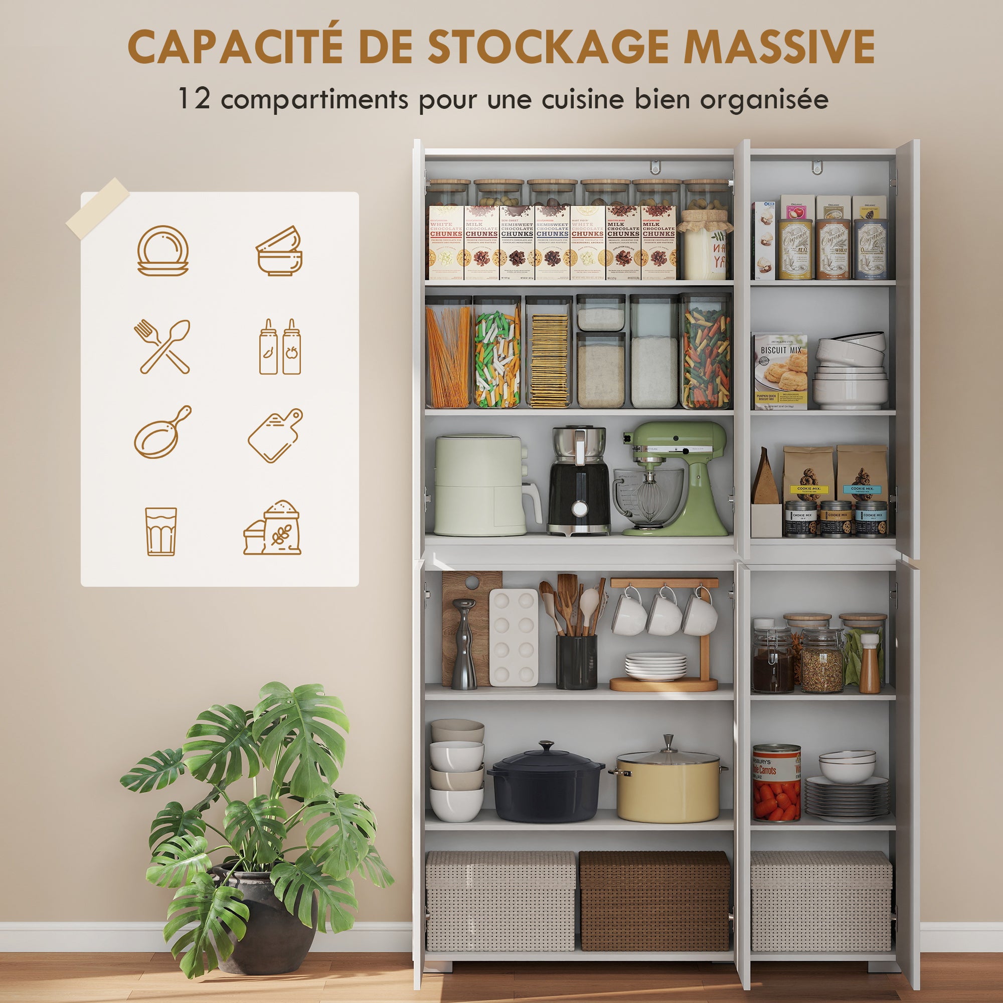Armoire de cuisine MDF HOMCOM - 5
