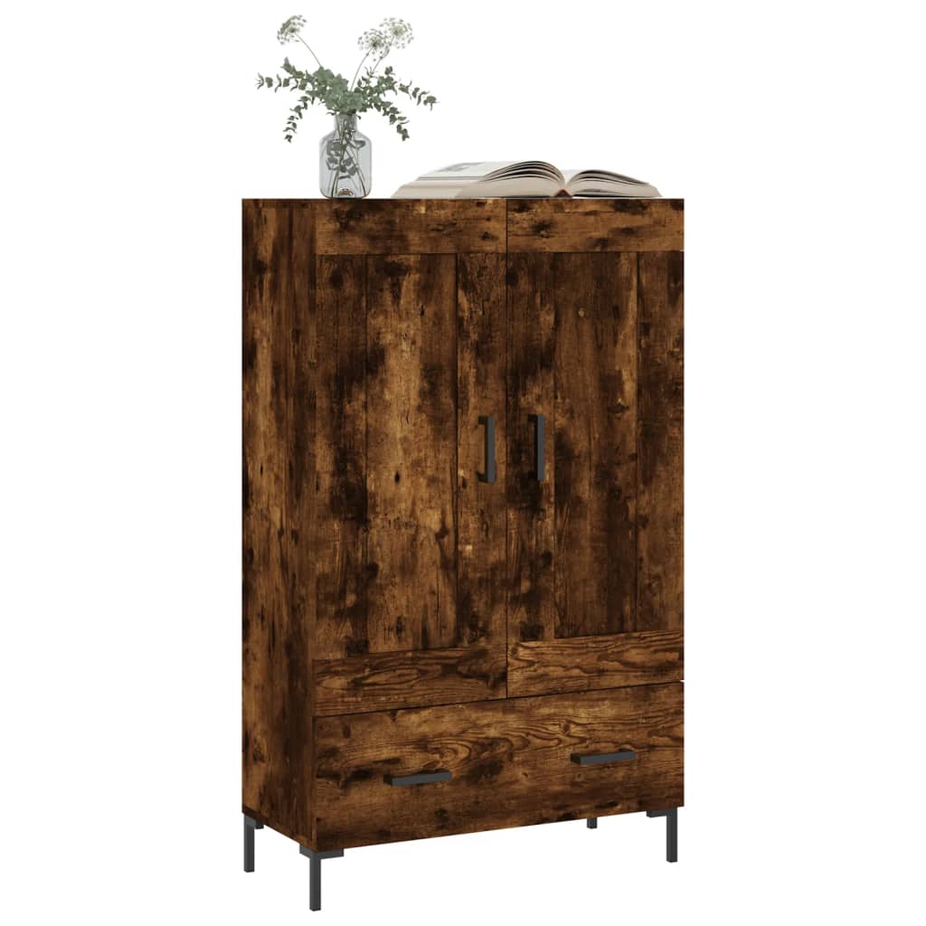 Credenza alta in rovere affumicato 69,5x31x115 cm in multistrato - 3