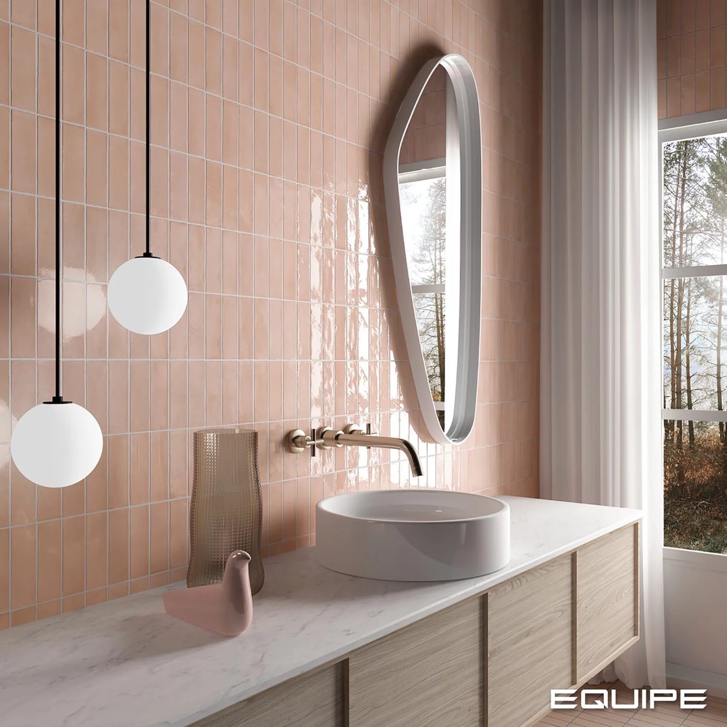 Carrelage Effet Zellige Rose Brillant COLO 5x15 cm Pink, Mur (0,49m² ...
