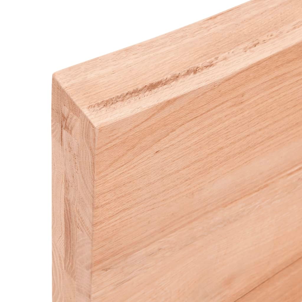 étagère murale marron clair bois chêne massif traité - 4