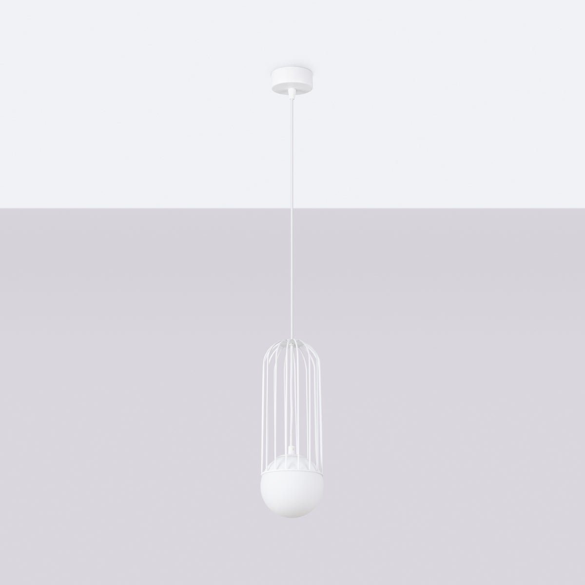 Lampa wisząca ZYNEX 1 biała LED 4000K - 12x12x115cm Sollux