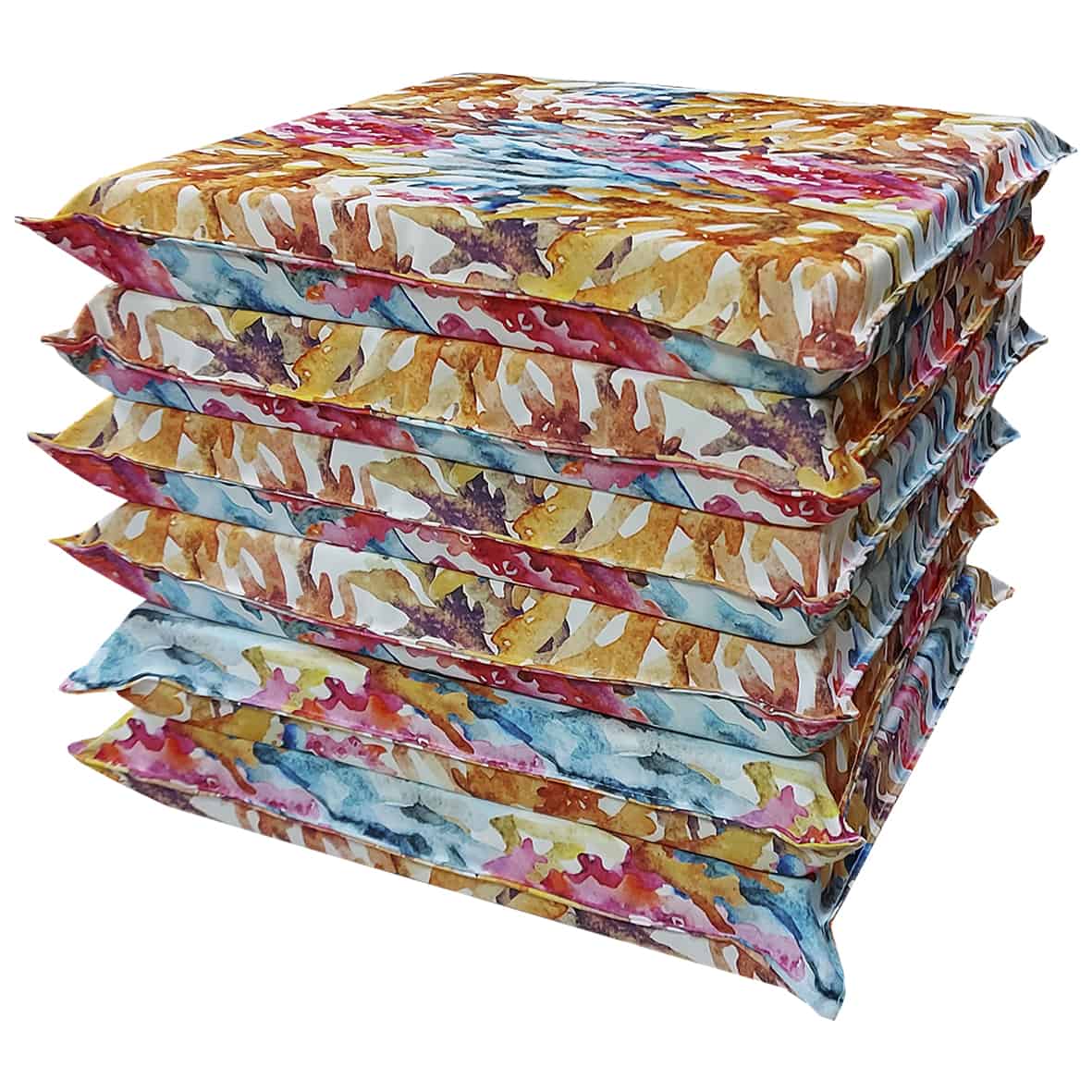 Lot De 4 Coussins Pour Chaise De Jardin Avec Housse Amovible En Impression Numérique Double Face 50x50x8 Cm Lemon Flower 91977331