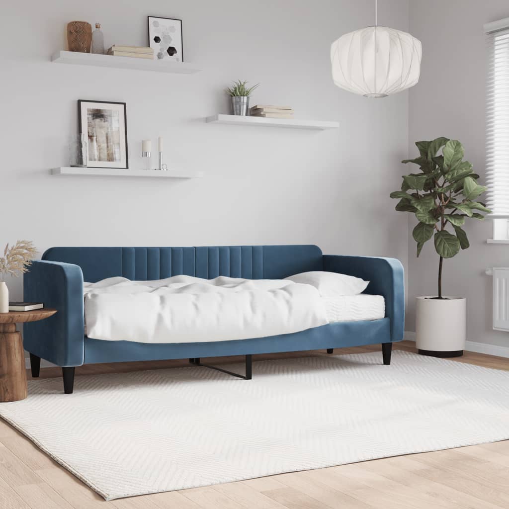 Maison exclusive - sofá cama con colchón terciopelo azul 80x200 cm