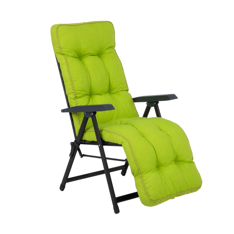 Fotel ogrodowy z podnóżkiem Lena Plus Black Edition limonkowy Patio