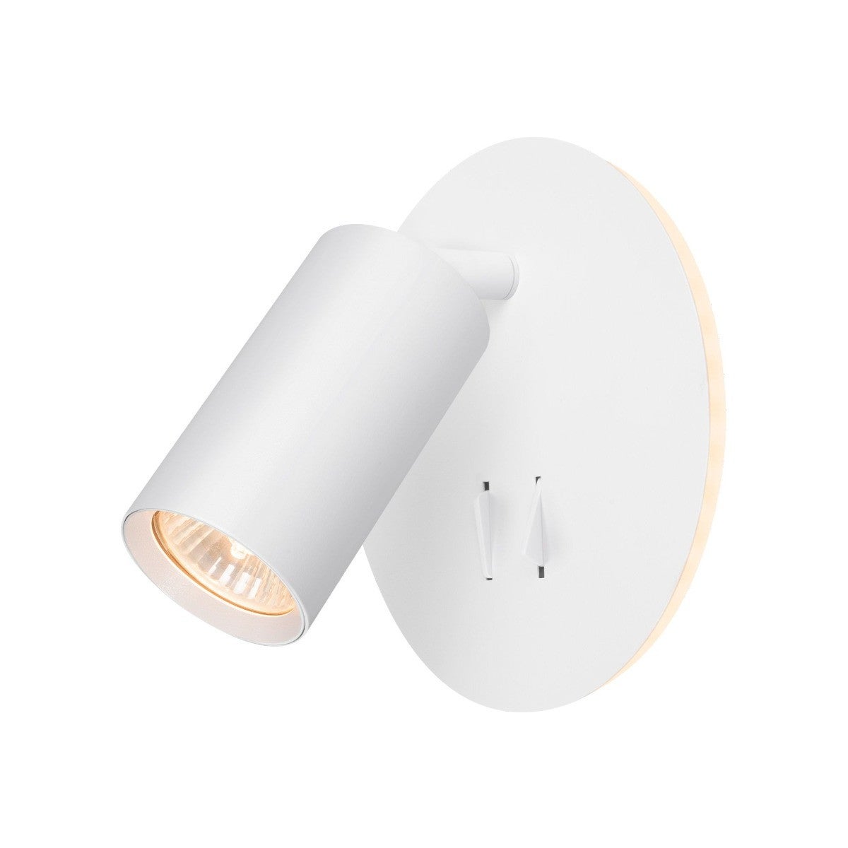 Kinkiet ścienny Spf biały 2xGU10x5W z włącznikiem do sypialni wym: 16 x 5,5 x 5,5 cm aluminium IP20 Videx