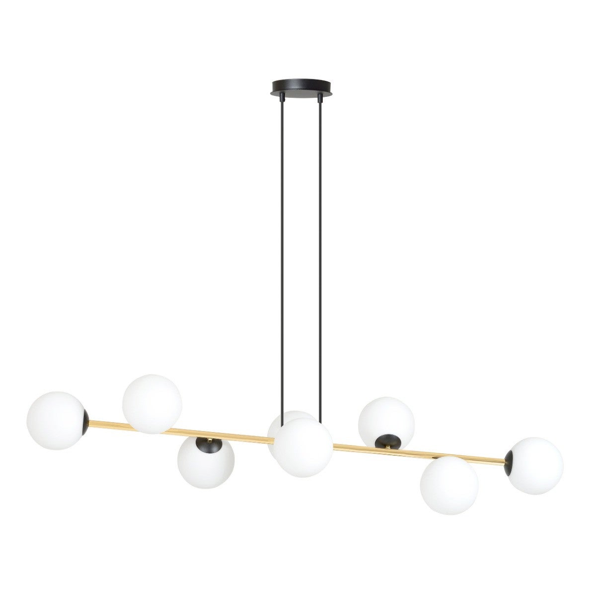 Lampa wisząca Gravity czarno-biała-złota 8 x E14 x 10W wym:100x140x35cm Emibig