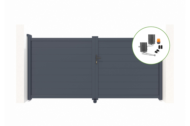 Portail battant motorisé 3m EIGER H.140cm + Motorisation BUNKER B500
