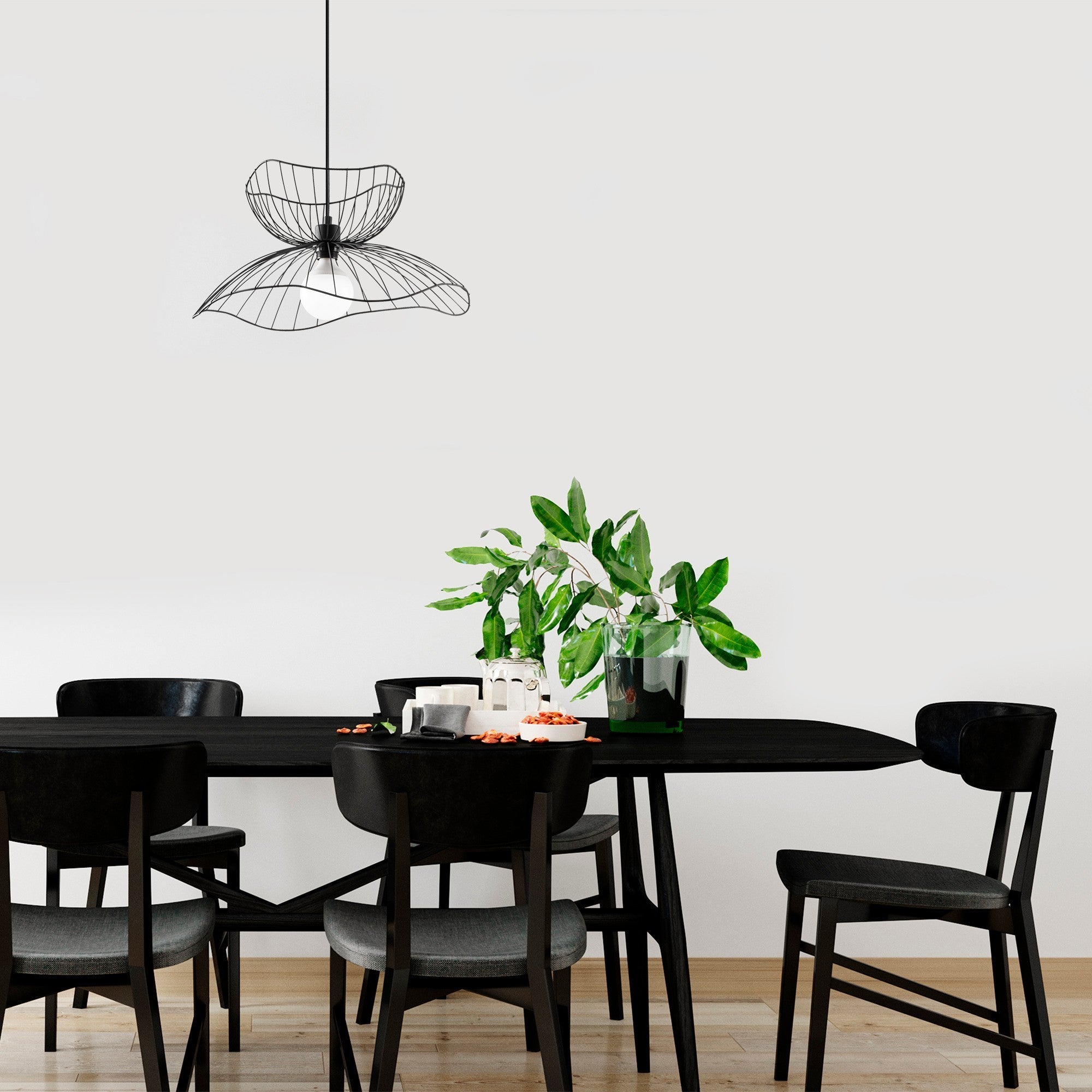 Lustră FARAC 6390, negru, metal, 50x121 cm