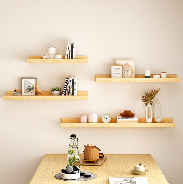 OAKERLAND Mensole da Muro Legno, 60cm Galleggianti Mensola da Parete in Rovere, Mensole Parete Legno per Camera da letto, Soggiorno, Cucina, Ufficio, Lavanderia, Bagno (60 cm