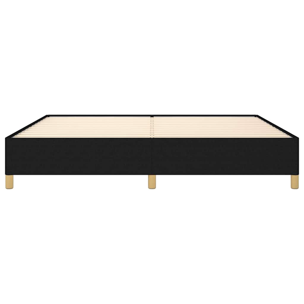 Cadre de lit sans matelas noir 200 x 200 cm tissu - 5