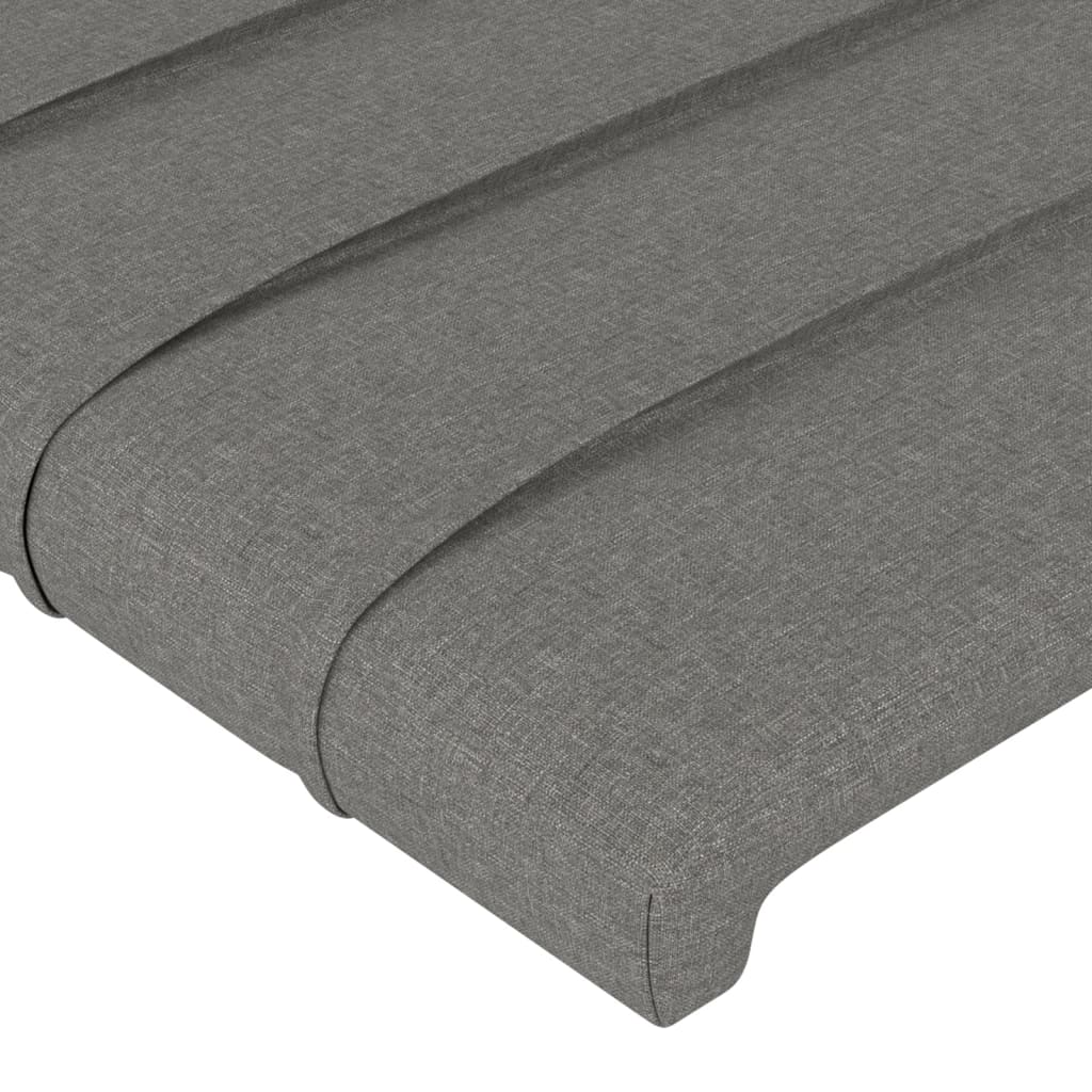 Tête de lit à LED Gris foncé 93x16x78-88 Tissu - 5