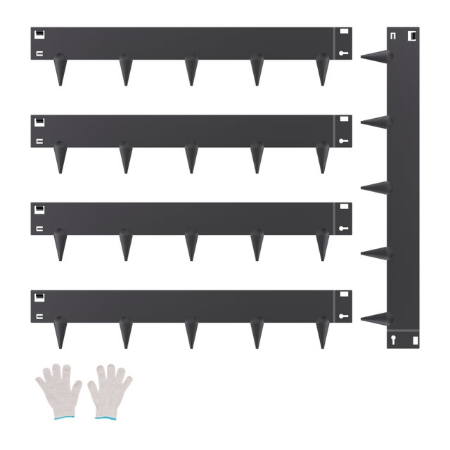 Bordure de Jardin VEVOR, Lot de 5, en Acier Noir, 990 x 181 mm, Bordure Paysagère Antirouille Flexible pour Pelouse Allée Cour Jardin