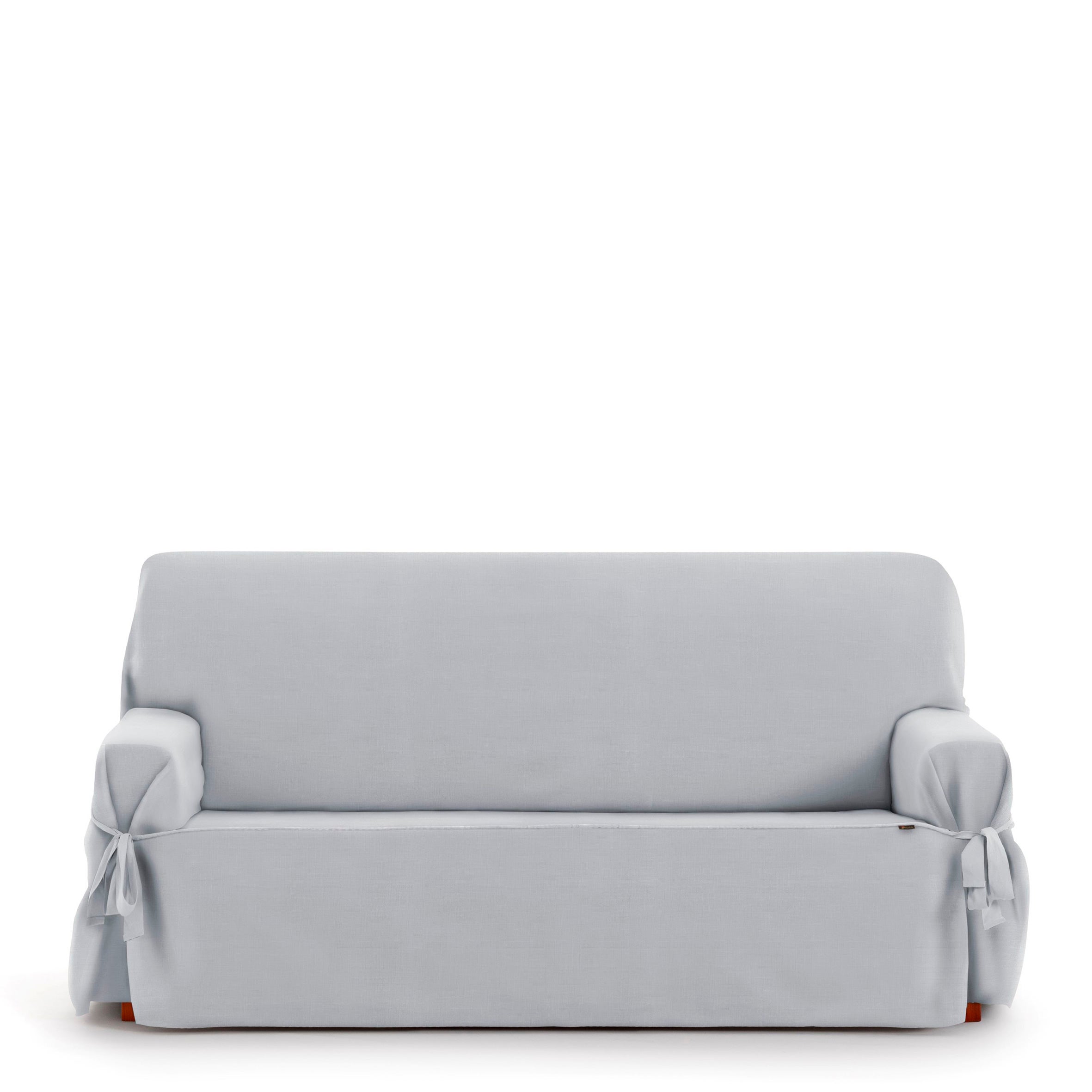 Canapé minimaliste 2/3 places velours gris clair Plazo 190 cm