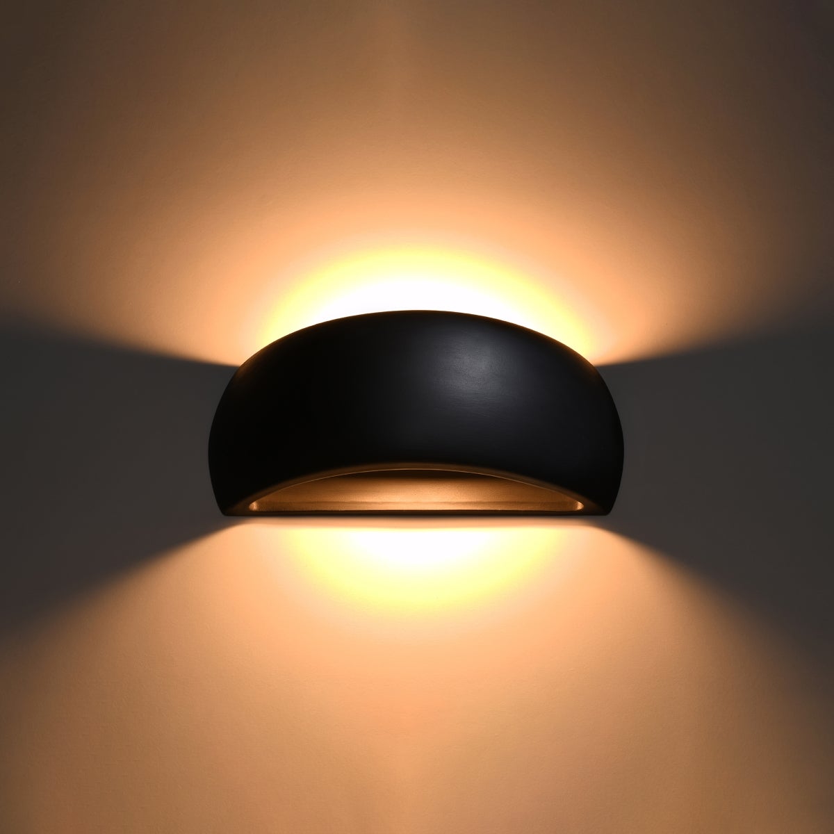 Kinkiet ceramiczny TOROW czarny LED 3000K - 32x9x14cm Sollux