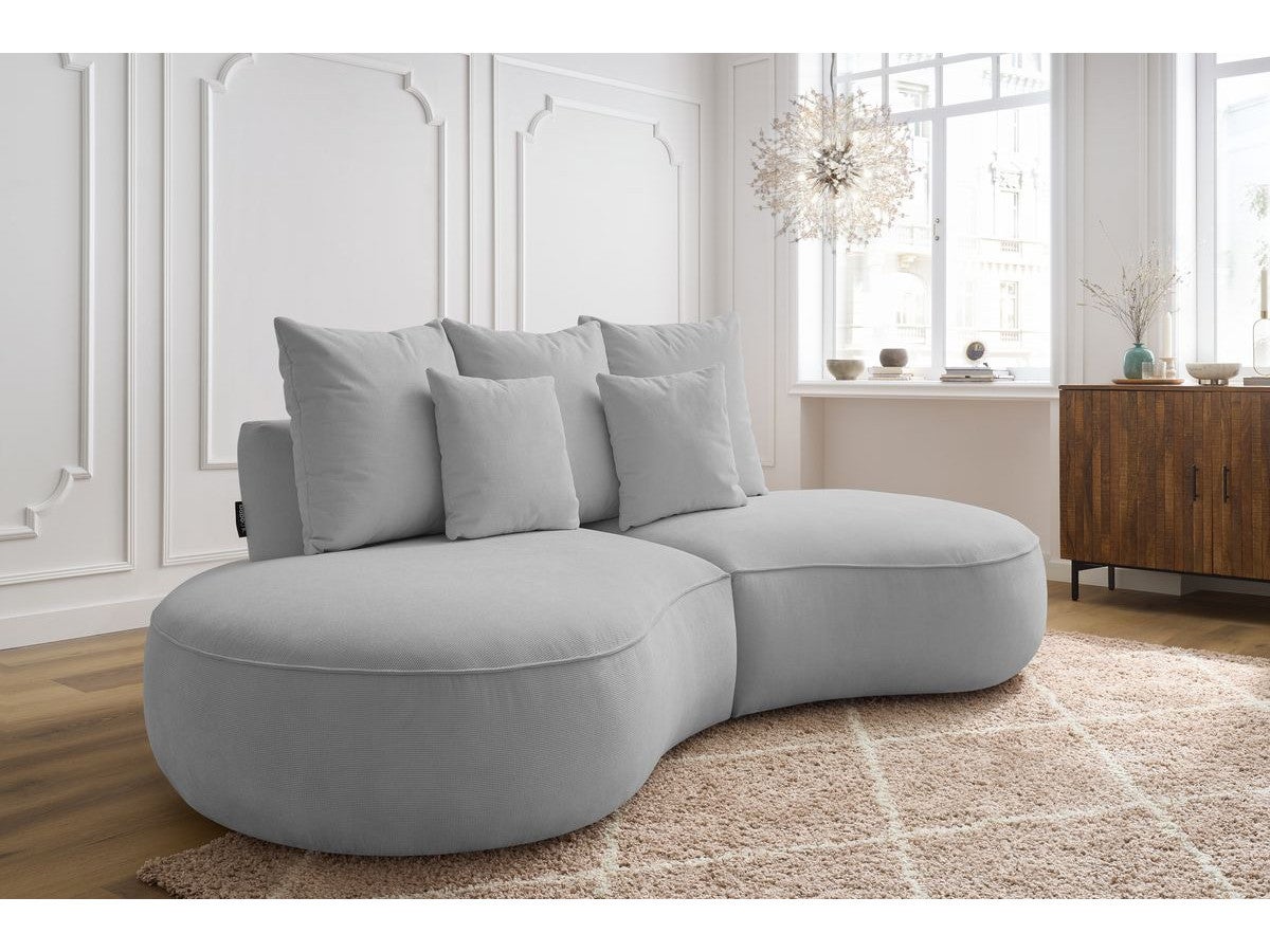 BOBOCHIC Canapé droit fixe 3 places SAINT-GERMAIN tissu texturé Gris clair - 3