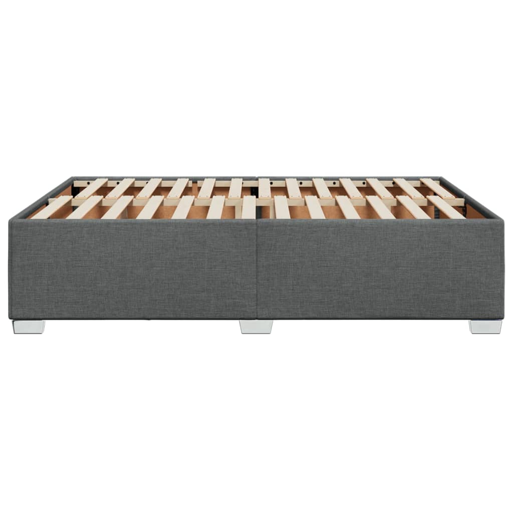 Cadre de lit sans matelas gris foncé 160 x 200 cm tissu - 5