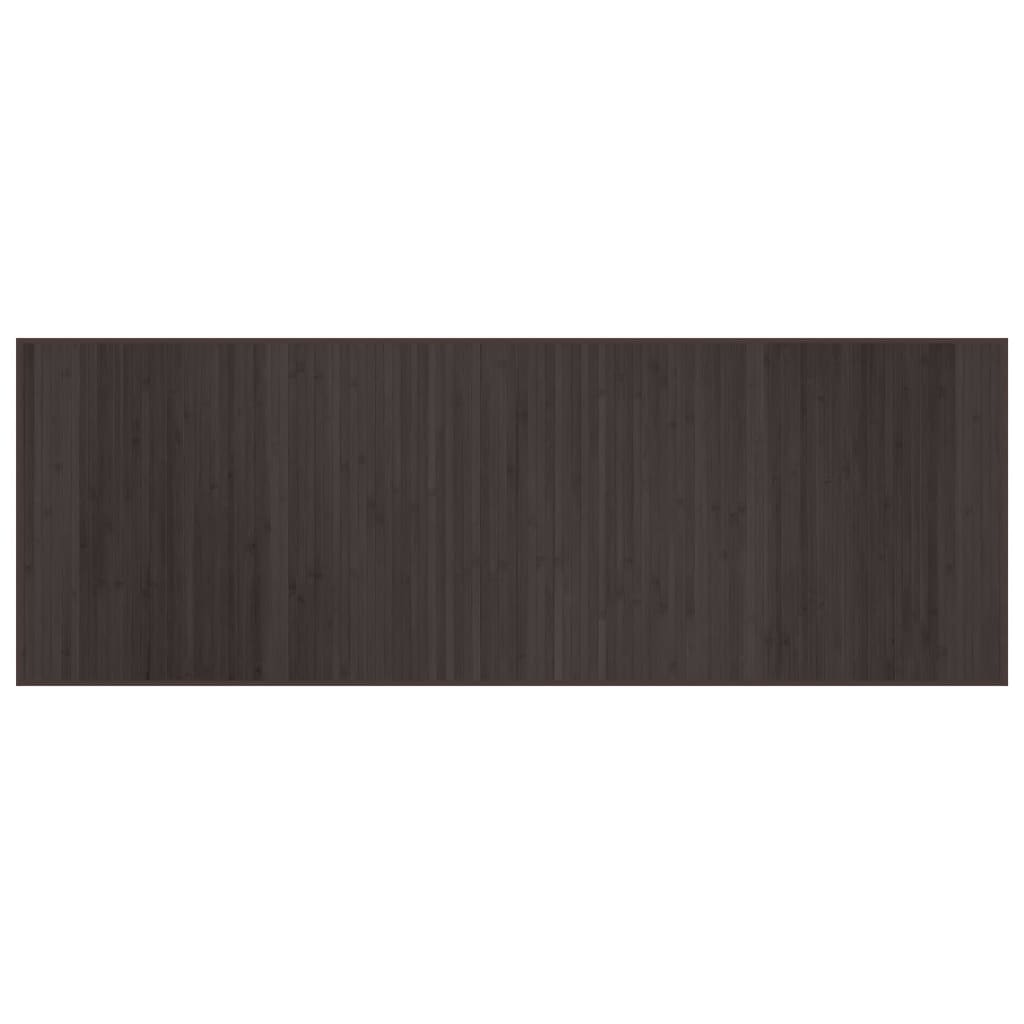 Tapis rectangulaire marron foncé 70x200 bambou - 2