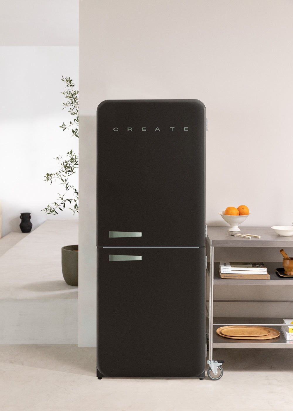 CREATE - FRIDGE RETRO COMBI 401L - Lodówka kombinowana w stylu retro - Noir