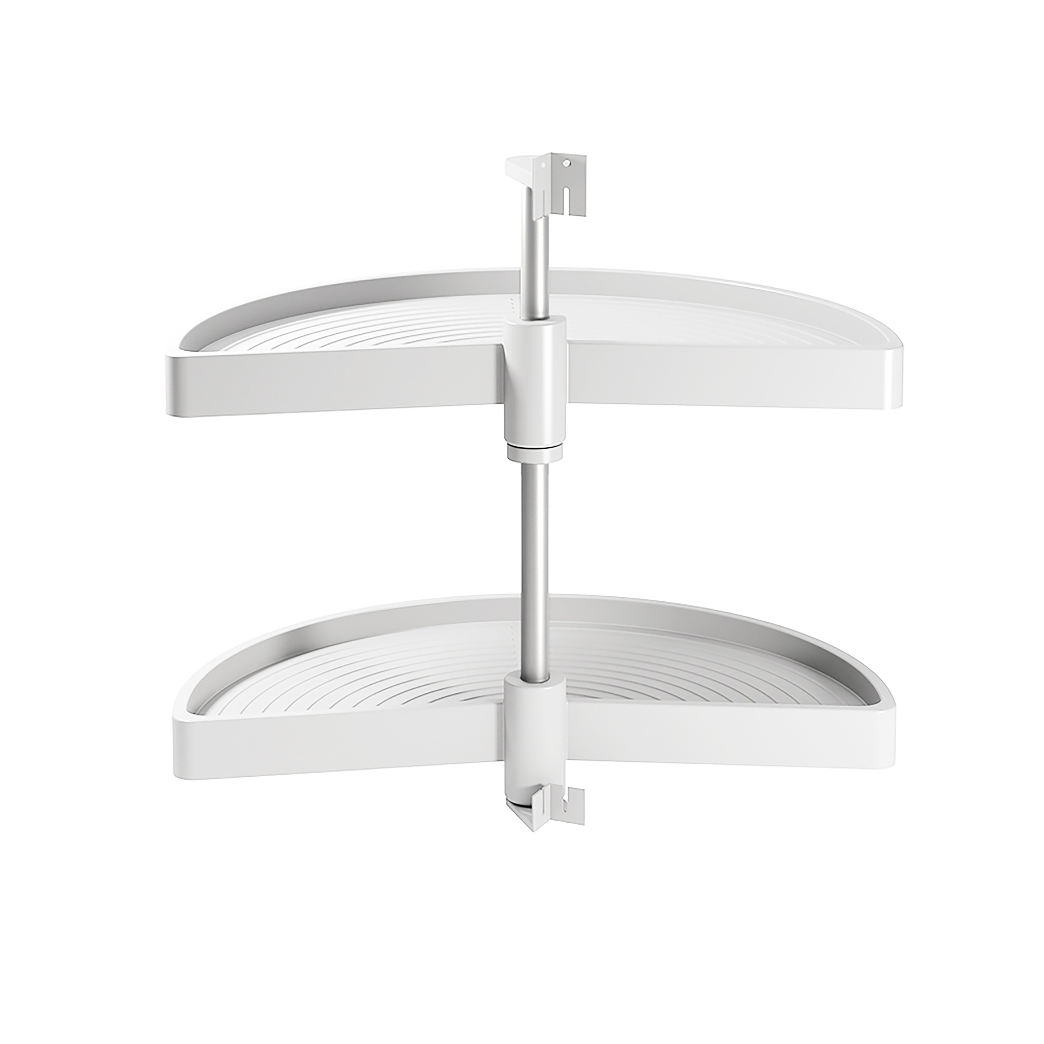 Emuca Zestaw półek obrotowych 1/2 Shelvo, do modułu 800 mm, Plastik i Aluminium, Biały