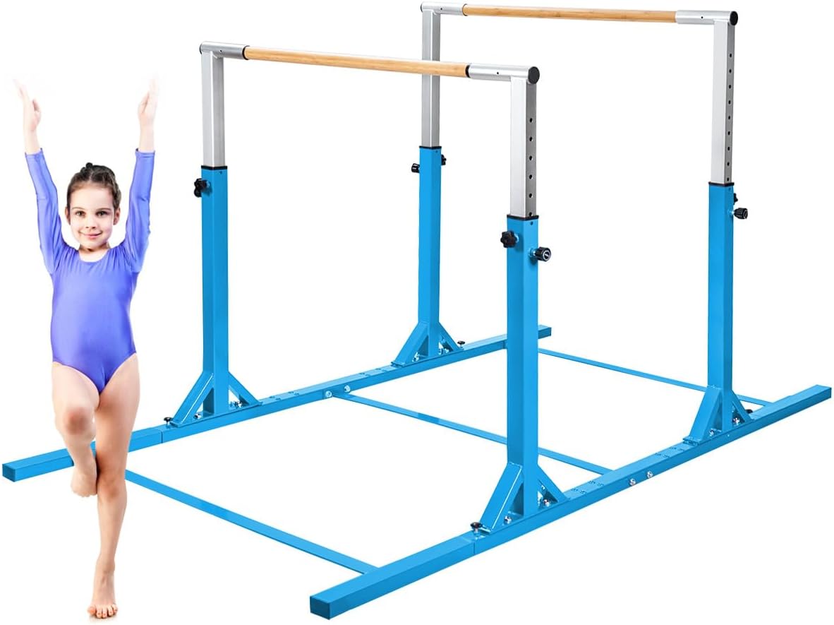 Stalowa Drążek Gimnastyczny, Regulowana Szerokość/Wysokość, Obciążenie 100-120 kg, Drążek Gimnastyczny dla Dzieci w Wieku od 6 do 12 Lat