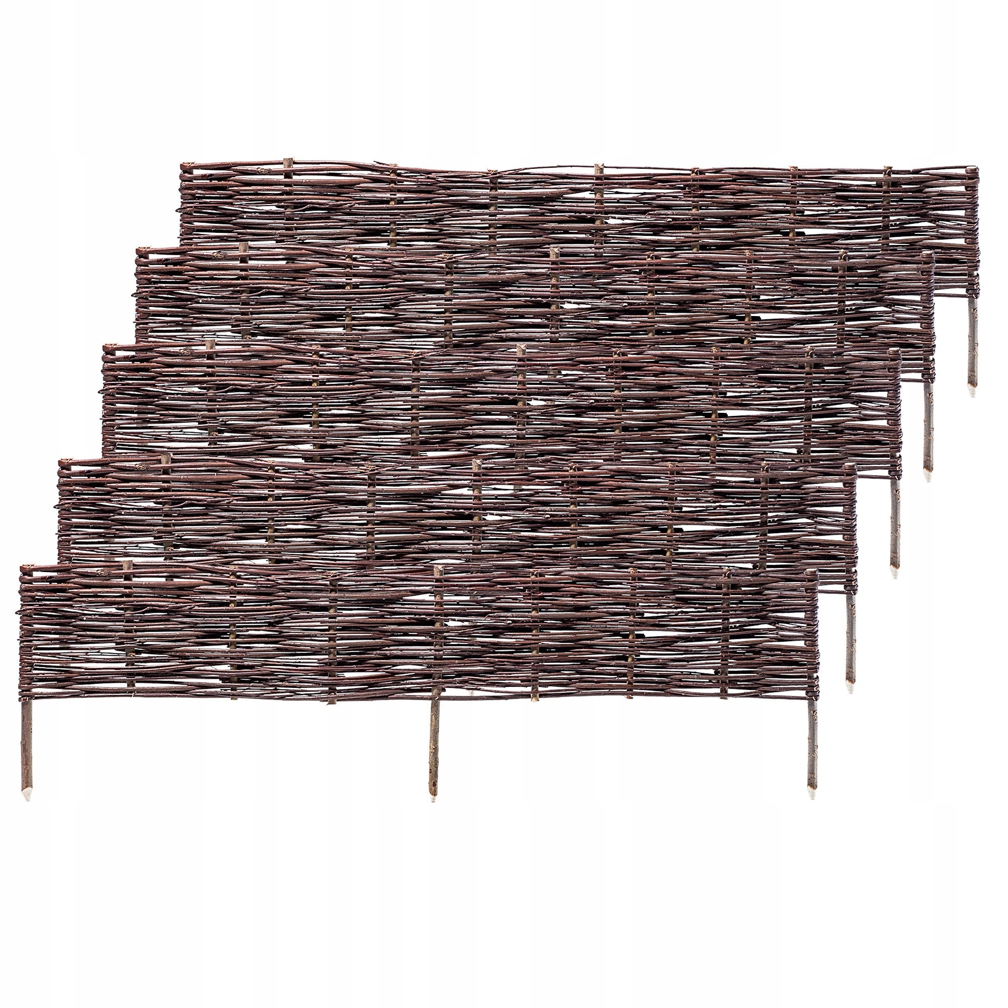 PALISADA OGRODOWA WIKLINOWA OBRZEŻE TRAWNIKOWE PŁOTEK 120x40 cm ZESTAW 5szt
