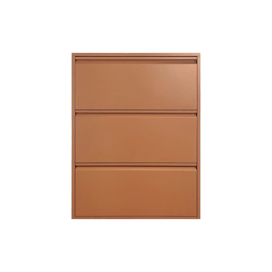 Meuble à chaussures 3 portes en métal, brique, 80x14,2x103,2 cm - 3