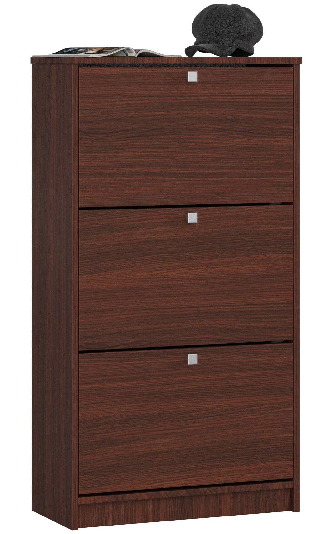 Szafka na buty AKORD Wenge 60 cm 3 drzwi kolor Wenge mat 3 półki 60x28,5x113 cm