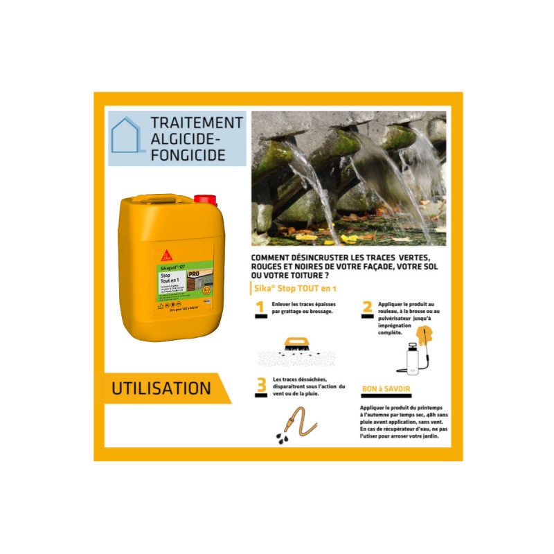 Pack Nettoyage et Protection Sol SIKA - Sikagard-127 Stop 5L - Sikagard-210 Protecteur Sol Mat 5L - 4