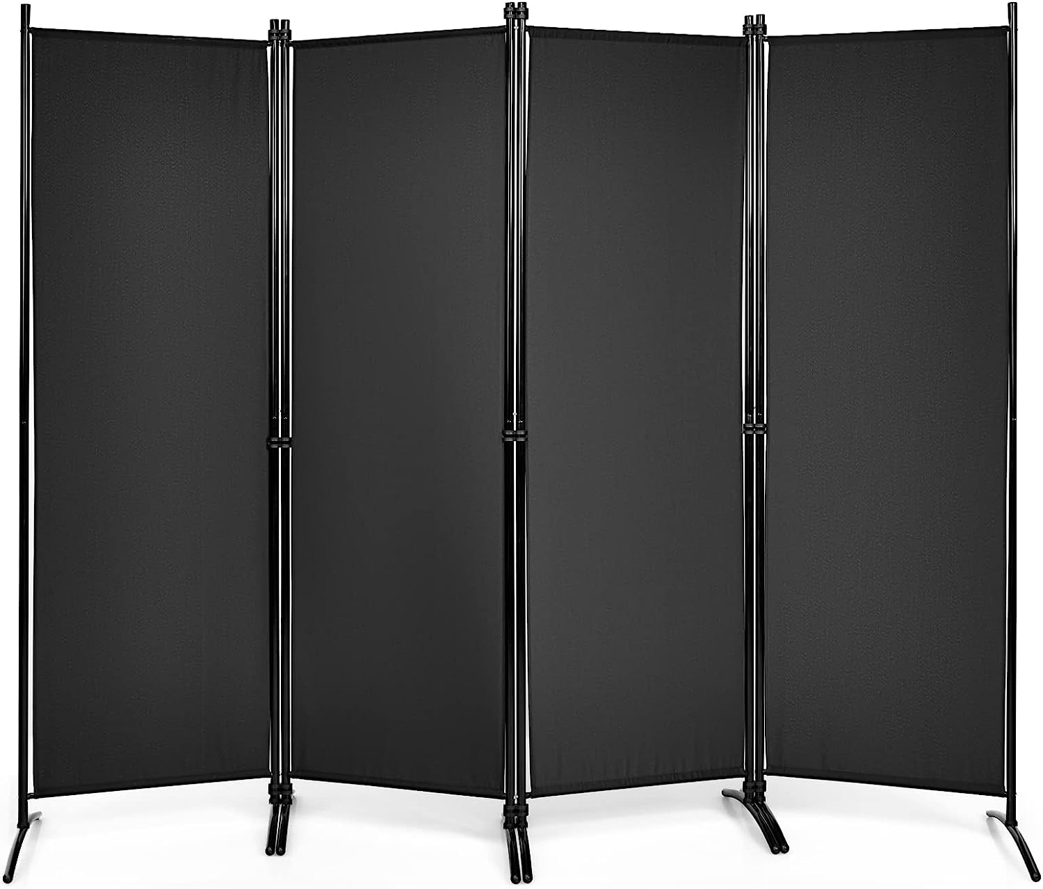 Biombo divisor de 4 paneles, divisor de habitaciones de hierro plegable, biombos decorativos de fibra portátil, separador ambientes independie